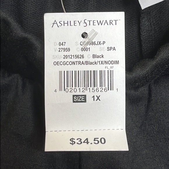 NWT Ashley Stewart Curvy Girl Womens Black Stretch Knit Pants PLUS SIZE 1X - Picture 5 of 7